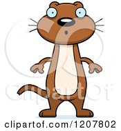 Cartoon Of A Surprised Skinny Weasel Royalty Free Vector Clipart