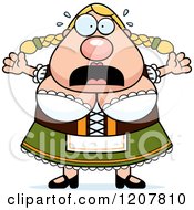 Scared Chubby Oktoberfest German Woman