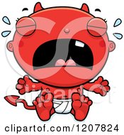 Cartoon Of A Crying Devil Infant Baby Royalty Free Vector Clipart by Cory Thoman