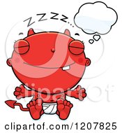 Cartoon Of A Dreaming Devil Infant Baby Royalty Free Vector Clipart by Cory Thoman