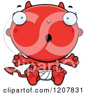 Cartoon Of A Surprised Devil Infant Baby Royalty Free Vector Clipart by Cory Thoman