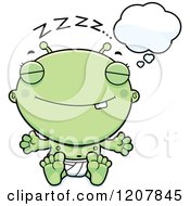 Cartoon Of A Dreaming Alien Infant Baby Royalty Free Vector Clipart by Cory Thoman