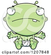 Cartoon Of A Mad Alien Infant Baby Royalty Free Vector Clipart