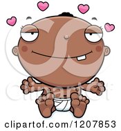Cartoon Of A Loving Black Baby Boy Royalty Free Vector Clipart