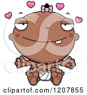 Cartoon Of A Loving Baby Infant Black Girl Royalty Free Vector Clipart