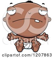 Cartoon Of A Depressed Black Baby Boy Royalty Free Vector Clipart by Cory Thoman
