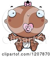 Baby Infant Black Girl With A Pacifier