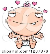Cartoon Of A Loving Baby Infant Caucasian Girl Royalty Free Vector Clipart