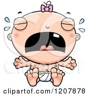 Poster, Art Print Of Crying Baby Infant Caucasian Girl