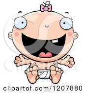 Poster, Art Print Of Happy Excited Baby Infant Caucasian Girl