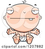 Cartoon Of A Bored Baby Boy Infant Royalty Free Vector Clipart