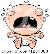 Cartoon Of A Crying Baby Boy Infant Royalty Free Vector Clipart