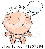 Cartoon Of A Dreaming Baby Boy Infant Royalty Free Vector Clipart by Cory Thoman