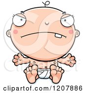 Cartoon Of A Mad Baby Boy Infant Royalty Free Vector Clipart by Cory Thoman