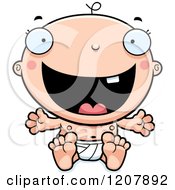 Cartoon Of A Happy Baby Boy Infant Royalty Free Vector Clipart