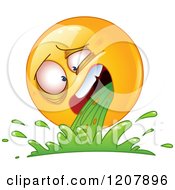Poster, Art Print Of Sick Yellow Emoticon Smiley Vomiting