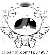 Poster, Art Print Of Black And White Crying Baby Infant Angel