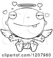 Cartoon Of A Black And White Loving Baby Infant Angel Royalty Free Vector Clipart