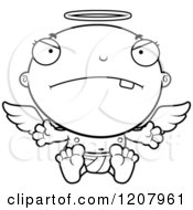 Poster, Art Print Of Black And White Mad Baby Infant Angel