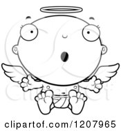 Poster, Art Print Of Black And White Surprised Baby Infant Angel