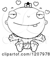 Cartoon Of A Black And White Loving Baby Infant Black Girl Royalty Free Vector Clipart