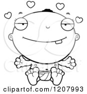 Cartoon Of A Black And White Loving Black Baby Boy Royalty Free Vector Clipart by Cory Thoman
