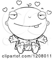 Cartoon Of A Black And White Loving Super Infant Baby Boy Royalty Free Vector Clipart
