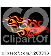 Cartoon Of Gradient Flames Over Black 4 Royalty Free Vector Clipart