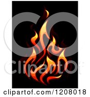 Poster, Art Print Of Gradient Flames Over Black 2