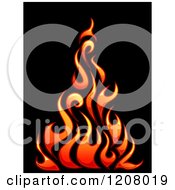 Poster, Art Print Of Gradient Flames Over Black 3