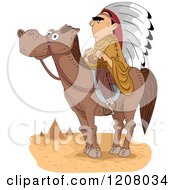 Poster, Art Print Of Native American Man Chief On Horseback