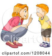 Poster, Art Print Of Red Haired Caucasian Mother Lecturing Her Son