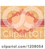 Cartoon Of A Vintage Baroque Frame Over Damask Royalty Free Vector Clipart