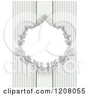 Cartoon Of A Vintage Baroque Frame Over Stripes Royalty Free Vector Clipart