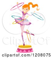 Poster, Art Print Of Circus Girl Perfoming With Hoops