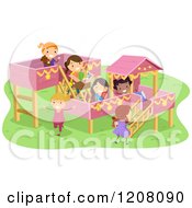 Poster, Art Print Of Playground With Girls Playing