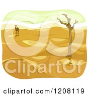 Poster, Art Print Of Camel And Dead Tree In A Desert