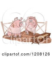 Poster, Art Print Of Pig Slop With Two Happy Swine