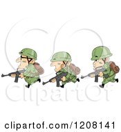 Poster, Art Print Of Row Of Soldiers Running With Guns