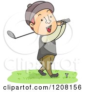 Poster, Art Print Of Happy Man Golfing