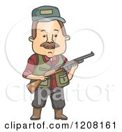Poster, Art Print Of Hunter Man Holding A Rifle
