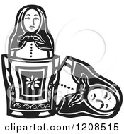 Clipart Of A Matryoshka Nesting Doll Top And Interior Doll Royalty Free Vector Illustration