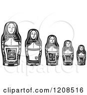 Line Of Russian Matryoshka Nesting Dolls