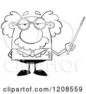 Poster, Art Print Of Outlined Science Professor Holding A Pointer Stick