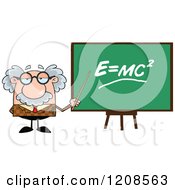 Poster, Art Print Of Professor Holding A Pointer Stick To A Physics Chalk Board