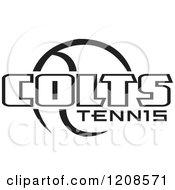 Poster, Art Print Of Black And White Tennis Ball And Colts Team Text