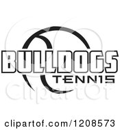 Poster, Art Print Of Black And White Tennis Ball And Bulldogs Team Text