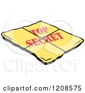 Cartoon Of A Yellow Top Secret Envelope Royalty Free Vector Clipart by Johnny Sajem
