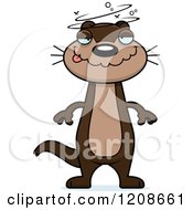 Cartoon Of A Happy Skinny Otter Royalty Free Vector Clipart