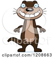 Cartoon Of A Happy Grinning Skinny Otter Royalty Free Vector Clipart